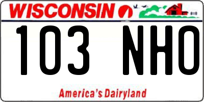 WI license plate 103NHO