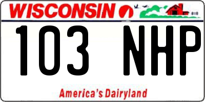 WI license plate 103NHP