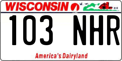 WI license plate 103NHR