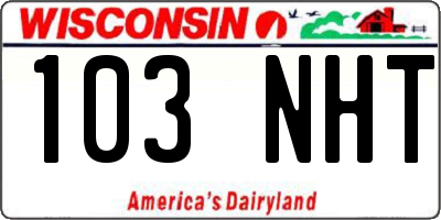 WI license plate 103NHT