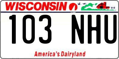 WI license plate 103NHU