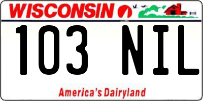 WI license plate 103NIL