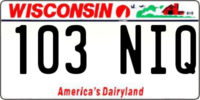 WI license plate 103NIQ