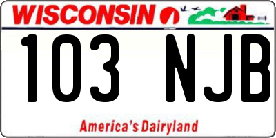 WI license plate 103NJB