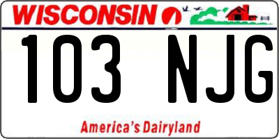 WI license plate 103NJG