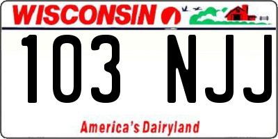 WI license plate 103NJJ