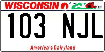WI license plate 103NJL