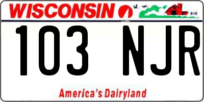 WI license plate 103NJR