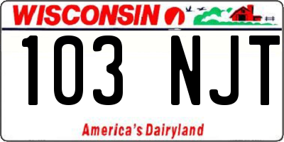 WI license plate 103NJT