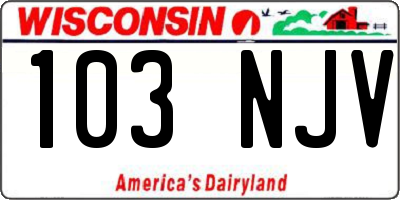 WI license plate 103NJV