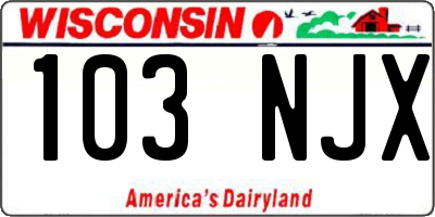 WI license plate 103NJX