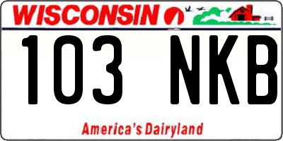 WI license plate 103NKB