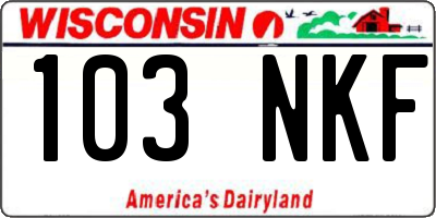 WI license plate 103NKF