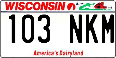 WI license plate 103NKM