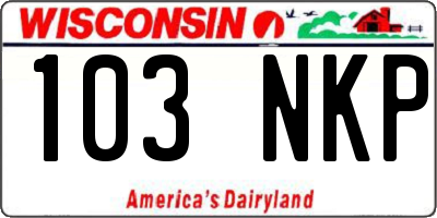 WI license plate 103NKP