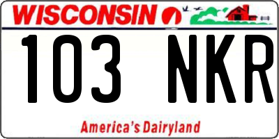 WI license plate 103NKR