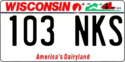 WI license plate 103NKS