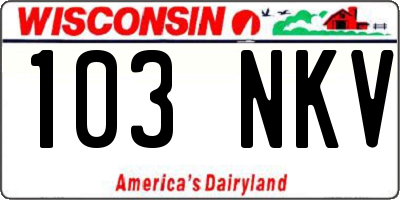 WI license plate 103NKV
