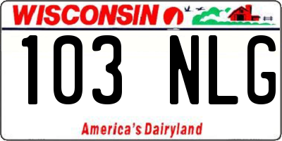 WI license plate 103NLG