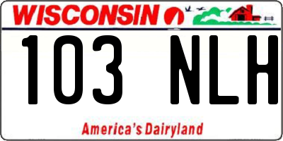 WI license plate 103NLH