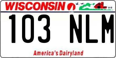WI license plate 103NLM