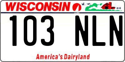 WI license plate 103NLN