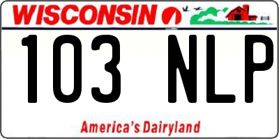 WI license plate 103NLP