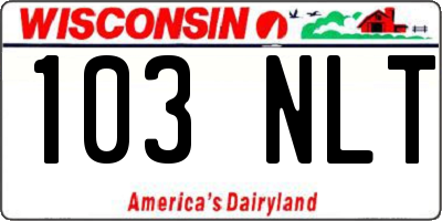 WI license plate 103NLT