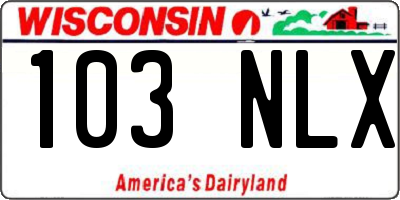 WI license plate 103NLX