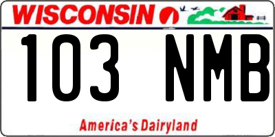 WI license plate 103NMB