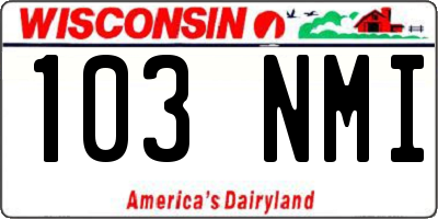 WI license plate 103NMI