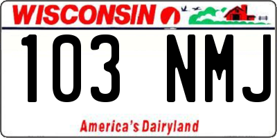 WI license plate 103NMJ