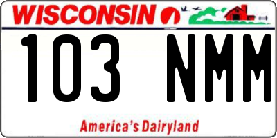 WI license plate 103NMM