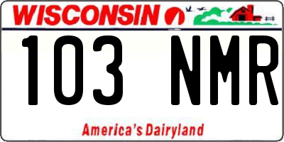 WI license plate 103NMR