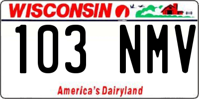 WI license plate 103NMV