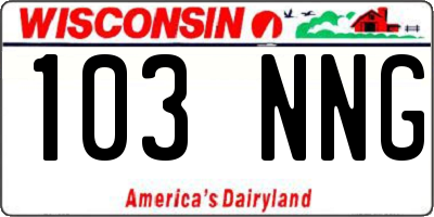 WI license plate 103NNG