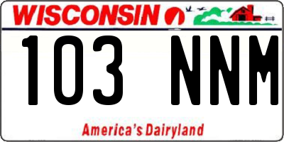 WI license plate 103NNM