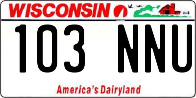 WI license plate 103NNU