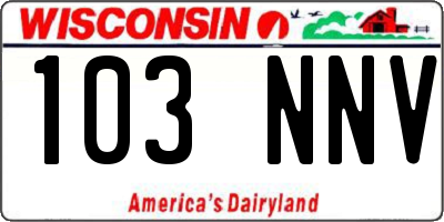 WI license plate 103NNV