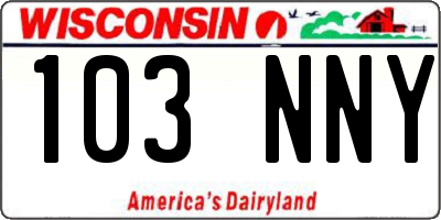 WI license plate 103NNY