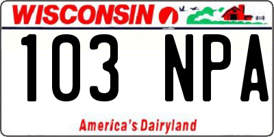 WI license plate 103NPA