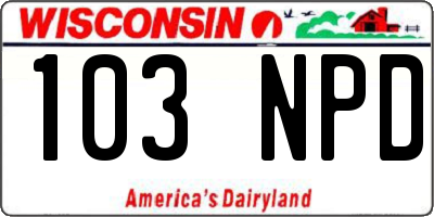 WI license plate 103NPD