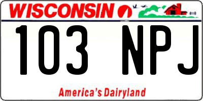 WI license plate 103NPJ