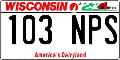 WI license plate 103NPS