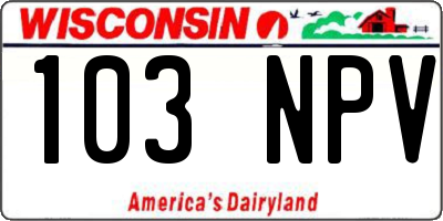 WI license plate 103NPV
