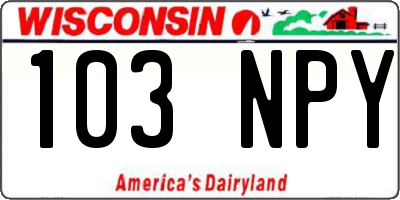 WI license plate 103NPY