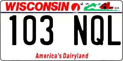 WI license plate 103NQL