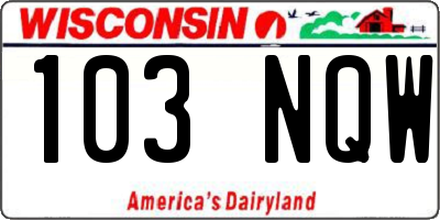 WI license plate 103NQW