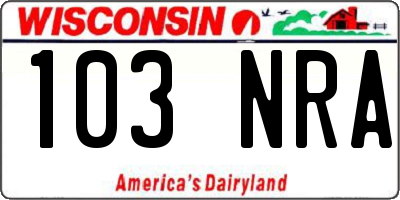 WI license plate 103NRA