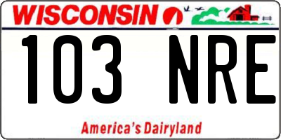 WI license plate 103NRE